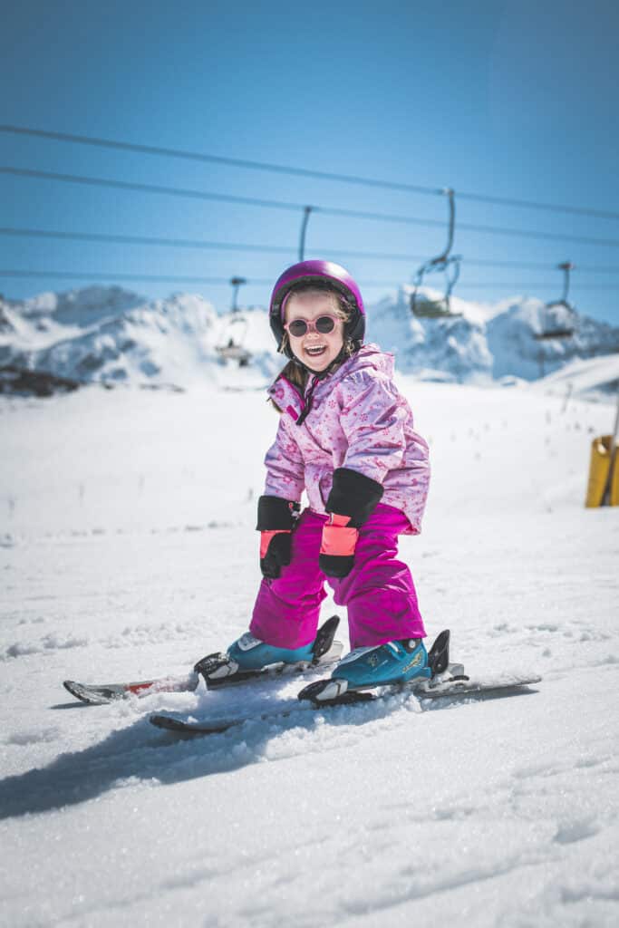 lachen tijdens skien